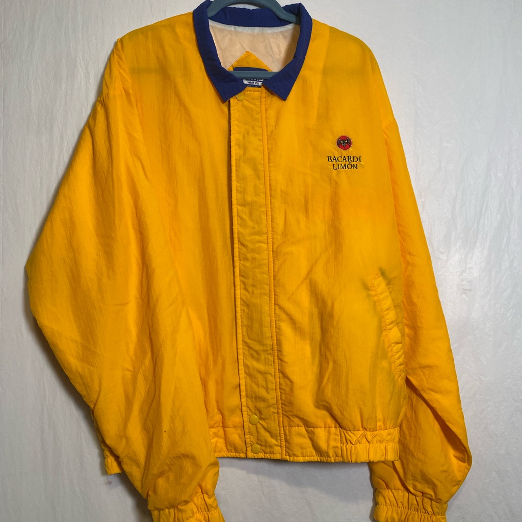 Bacardi Limon Embroidered Yellow Windbreaker Jacket